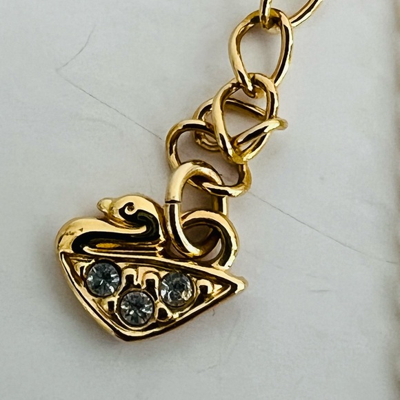 Swarovski Gold Tone White & Pink Crystals Butterfly Necklace - Picture 5 of 8